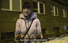 Czech girl sucking and fucking for cash
