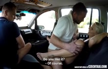 Czech taxi is perfect for DP threesome